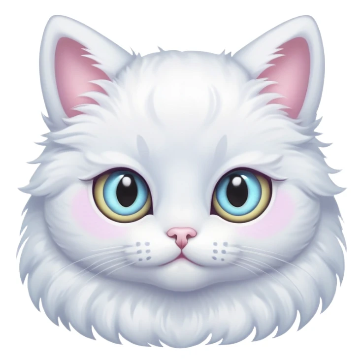 pastel angel cat with three eyes eyeballs sticker