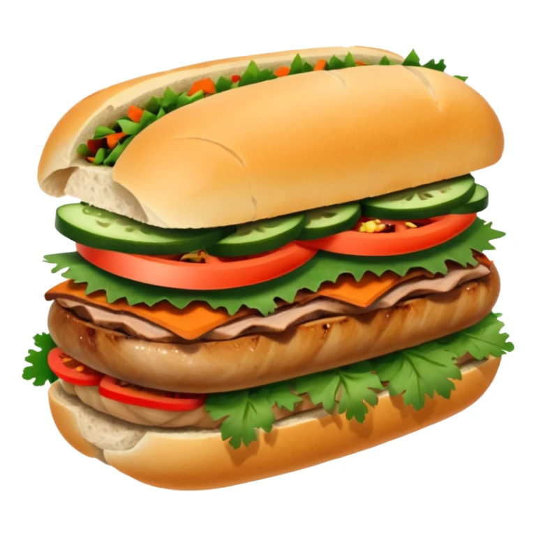 A delicious Vietnamese sandwich banh mi with chilli sticker