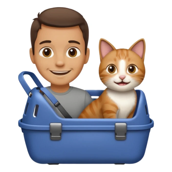 Walker + cat in carrier, Pet Walkers. sticker