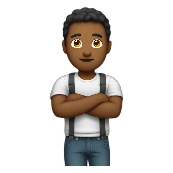 guy crossing his arms in the form of an x sticker