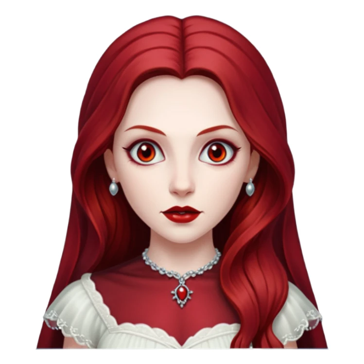 Bride of Dracula with long dark red hair sticker