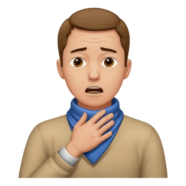 Man with hands gripped around neck crossed like he is choking sticker