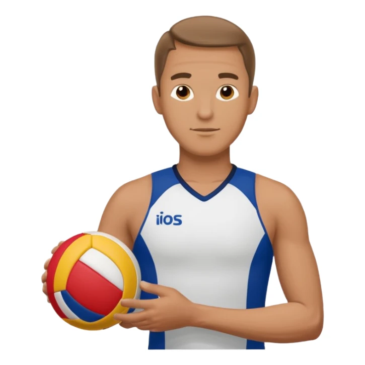 volleyball player, man, Charles Kiraly with volleyball ball sticker