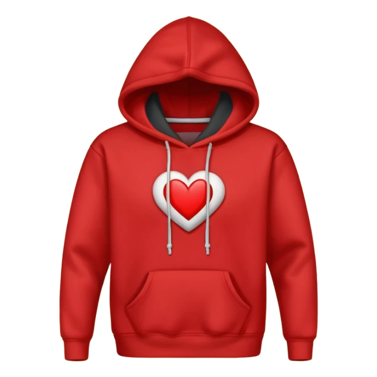 Hoodie with a heart symbol on chest sticker