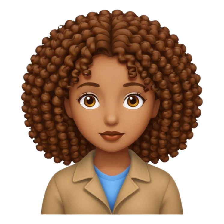 Brown girl  curly hair  sticker