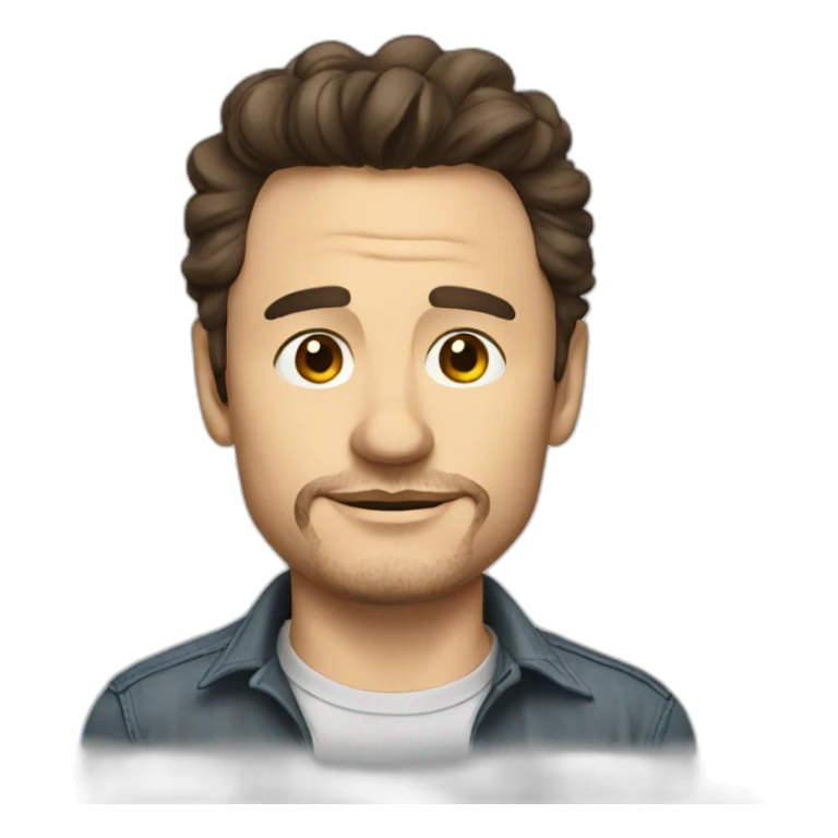 james franco cartoon wearing shirt sticker