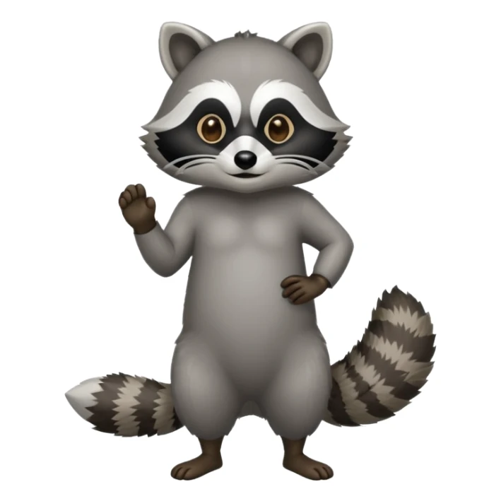 full body view Raccoon sticker