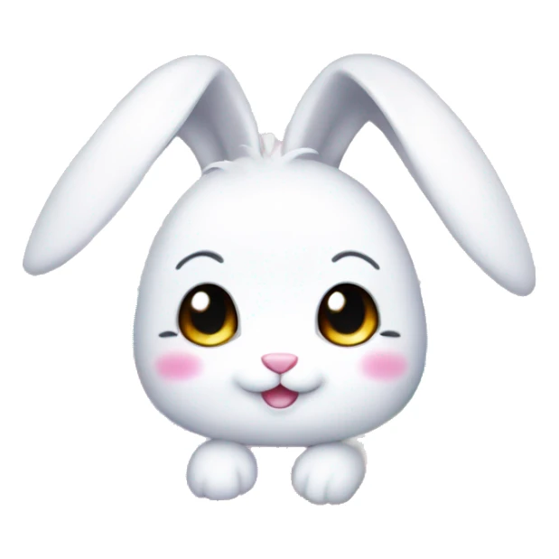 cute kawaii bunny rainbow fur with sparkle sticker