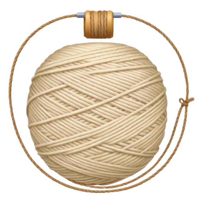 ball of knitting thread milk colour without anything sticker
