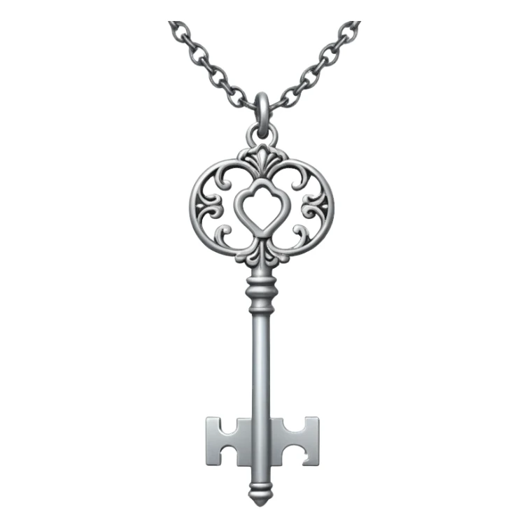 A regular key on a necklace sticker