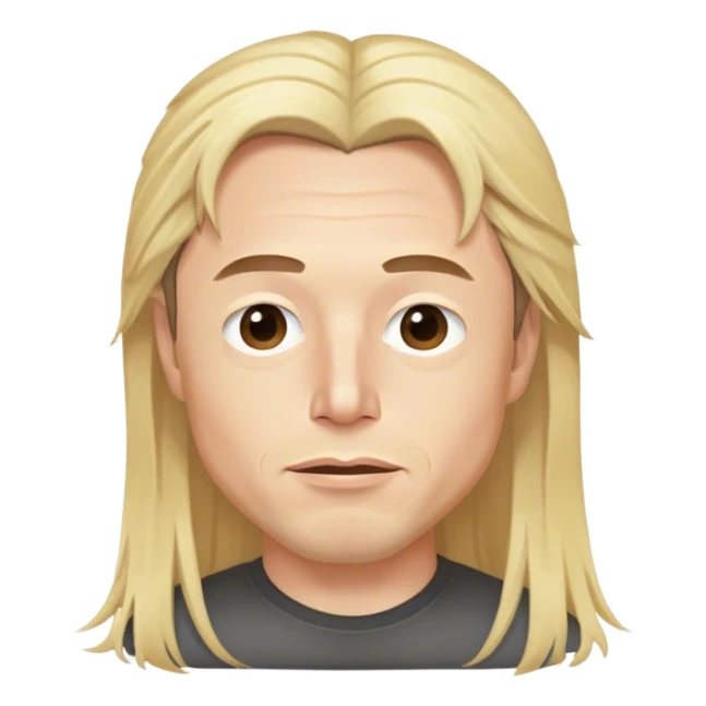 Elon musk with disheveled long blonde hair sticker