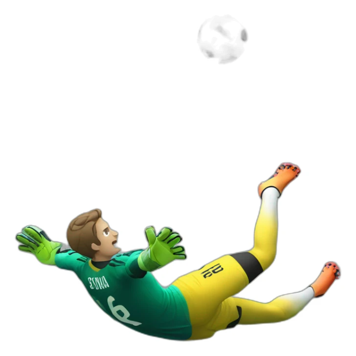 A goalkeeper dives to catch a ball  sticker