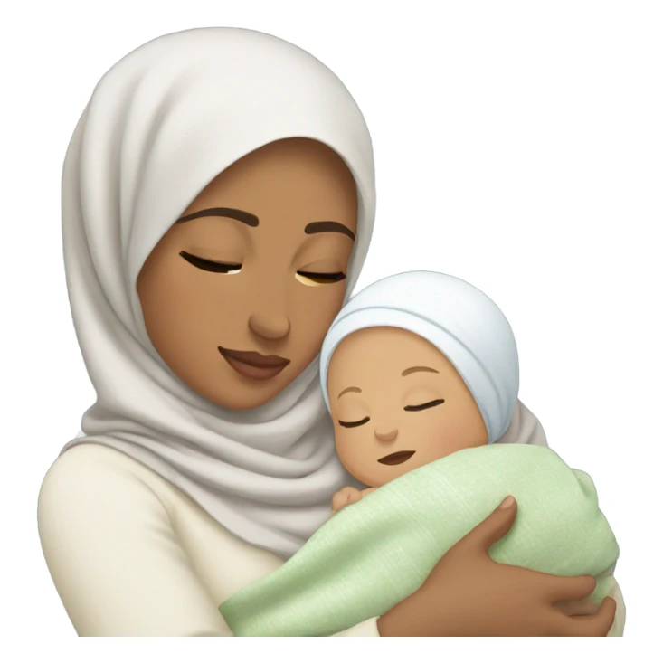 muslim white wife with sleeping baby sticker