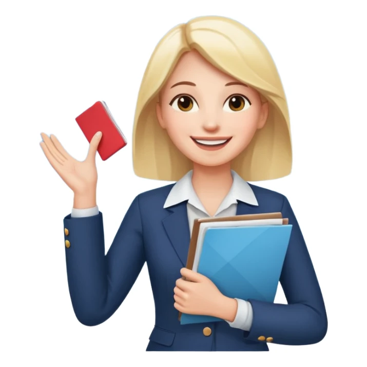 make her happy. she got accepted from her interview. now she is verry happy and confident. wearing interview clothes again. she is SMILING BIG. she is holding her cv to the sky, from happiness sticker