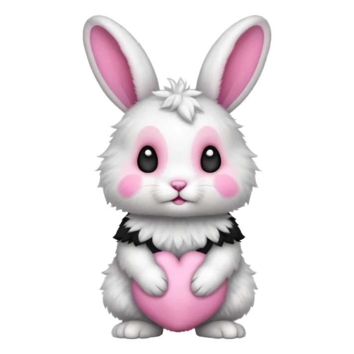 a white and black baby rabbit staying on its four legs sticker