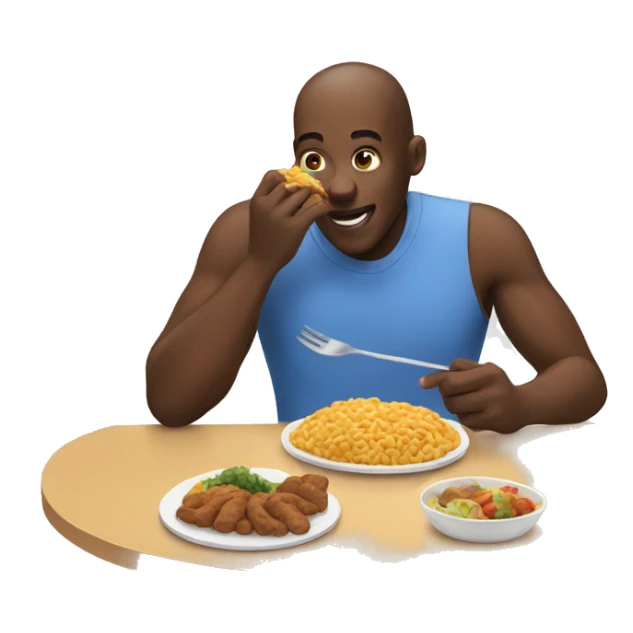 african american man eating food sticker