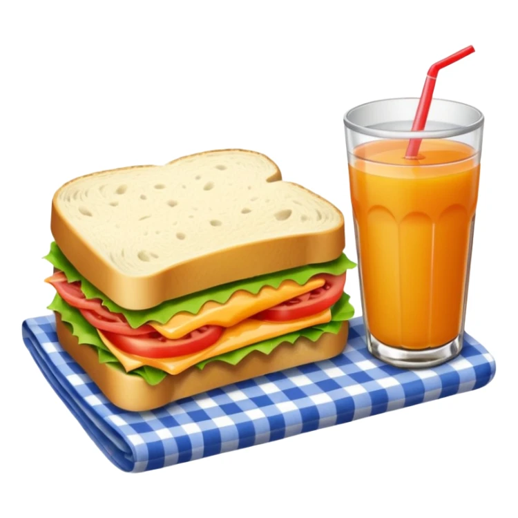 picnic with sandwiche and juice sticker