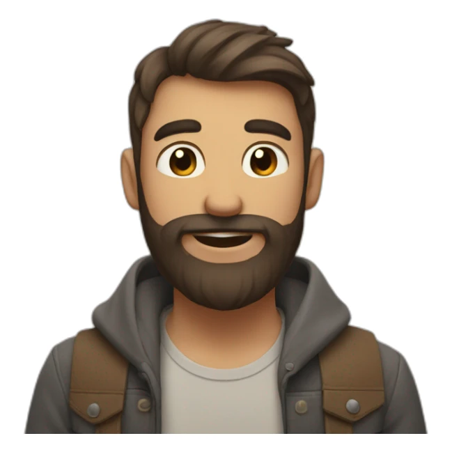 man with calvitie no barbe and love golang sticker