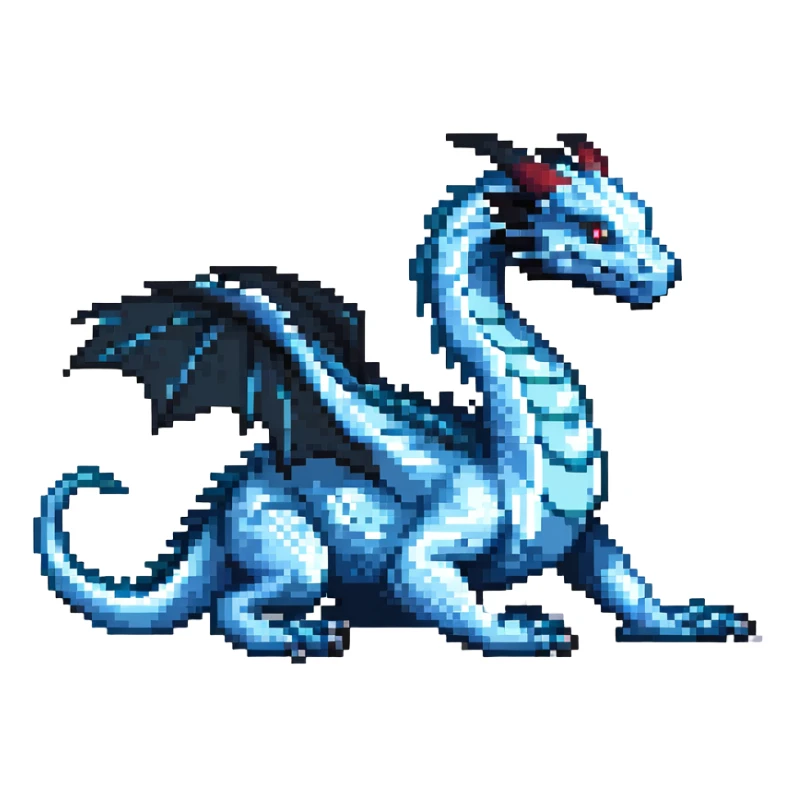 Gyarados from Pokemon, blue serpentine dragon sticker