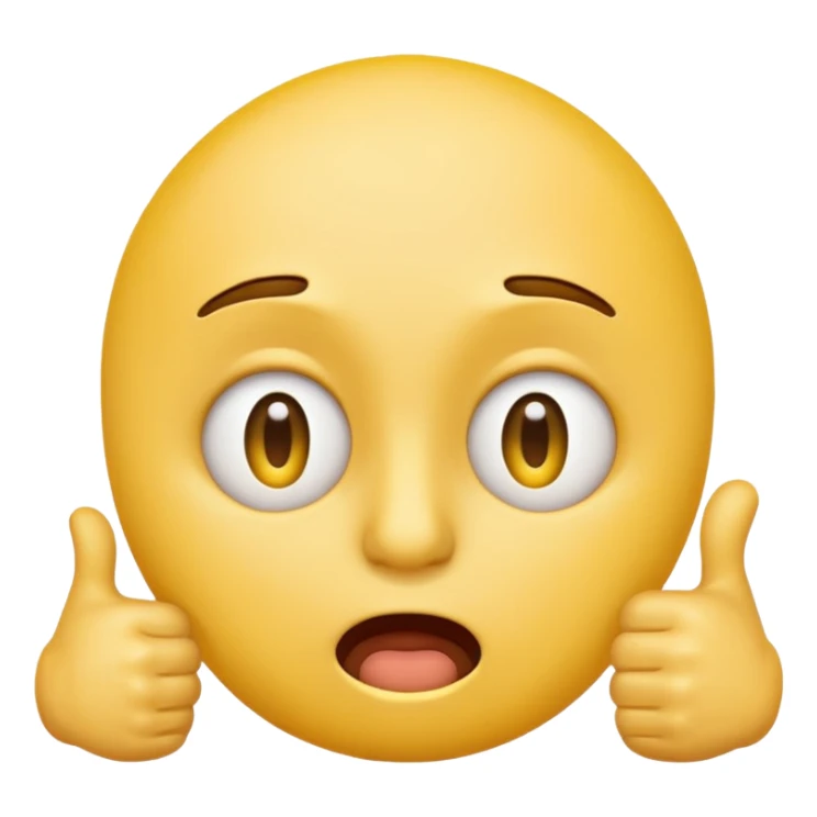 Original yellow Emoji face stressed out with one eye quivering half open and a thumbs up sticking out sticker