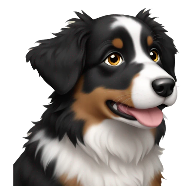 Black tri colour Australian shepherd puppy sticker