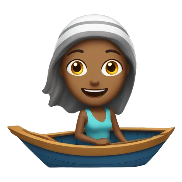 happy woman in a boat sticker