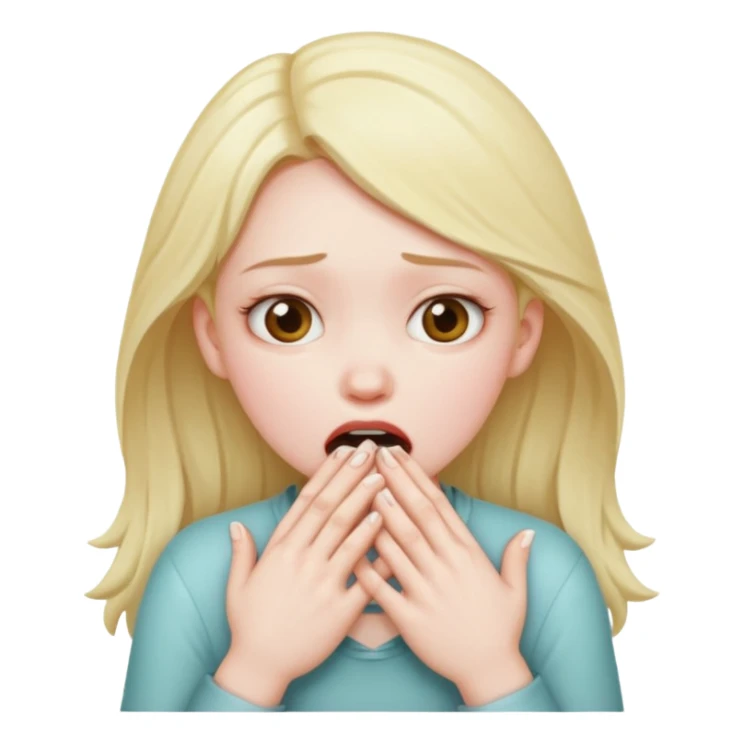 Girl choking herself with her hands ￼ sticker