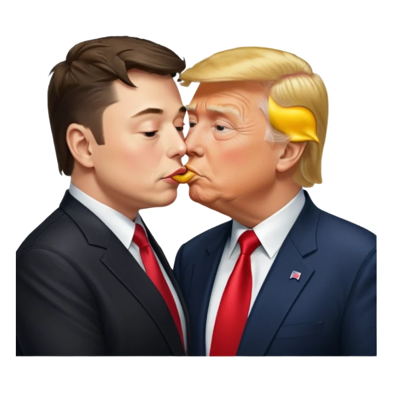Elon Musk kissing Donald trump sticker