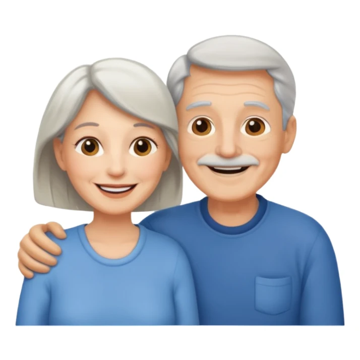 older couple talking to each other, simple and clear sticker