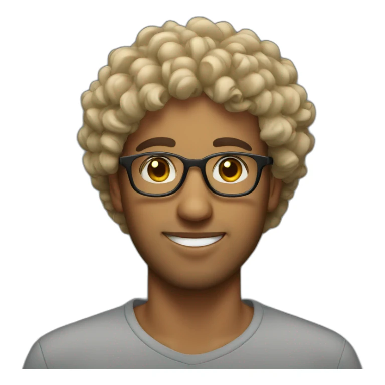 arabian guy with curly hair and glasses  sticker