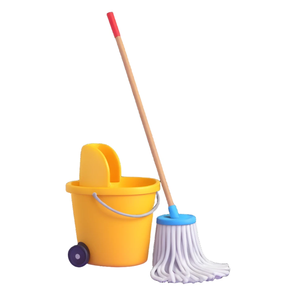 mop and bucket sticker