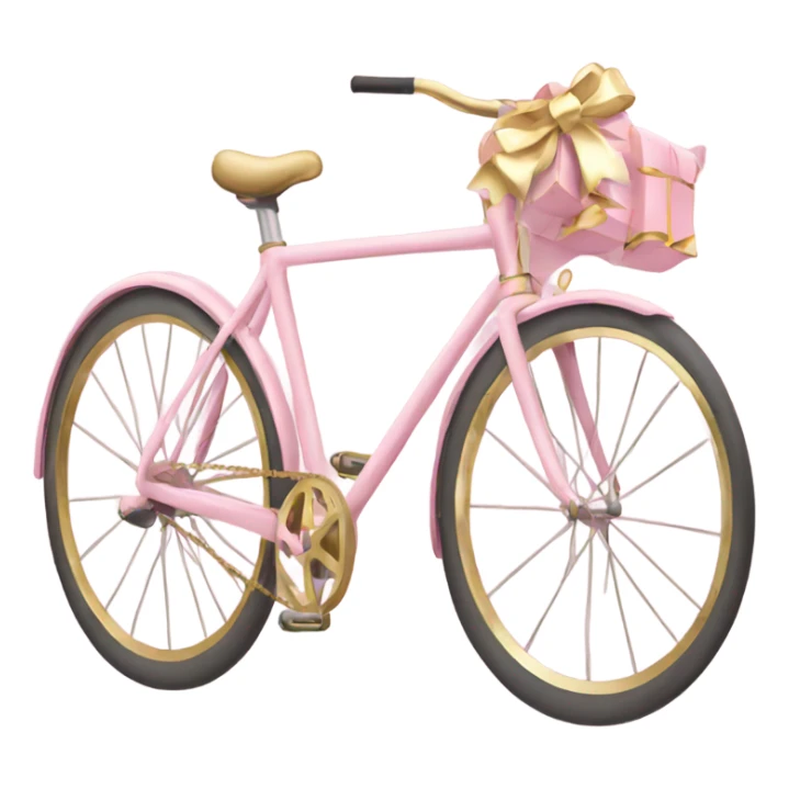 Light pink bike with gold bow sticker