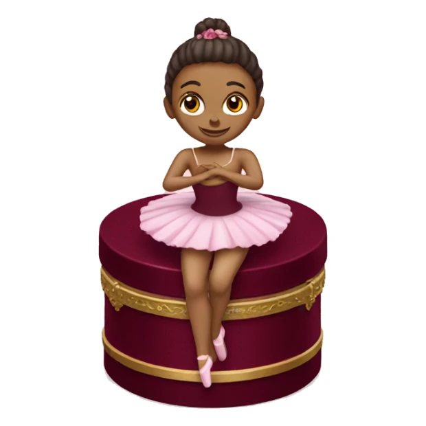 burgundy music box with ballerina sticker