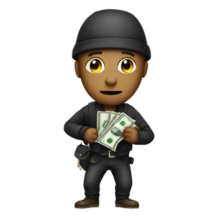 A robber with a bag of money  sticker