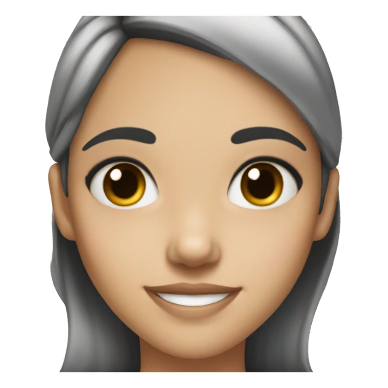 smiling girl with black hair and black eye color sticker
