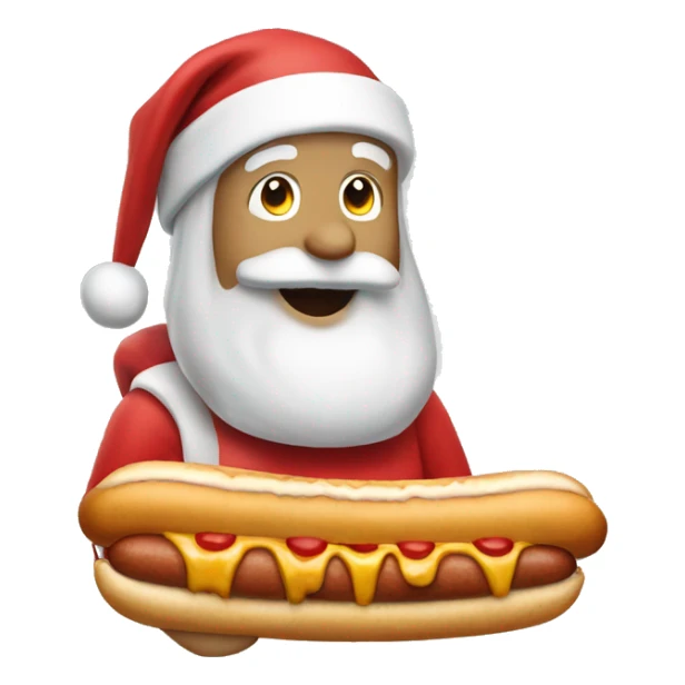 santa eating a hotdog sticker