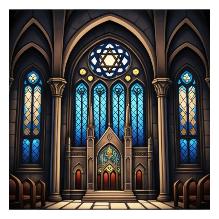 jewish synagogue temple in dark goth aesthetic style sticker