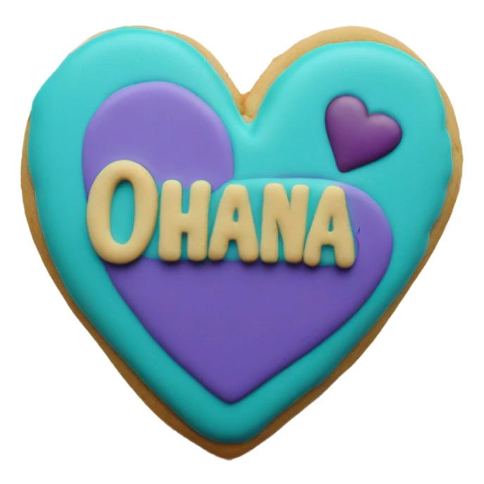 Teal purple Cookie heart with ohana sticker