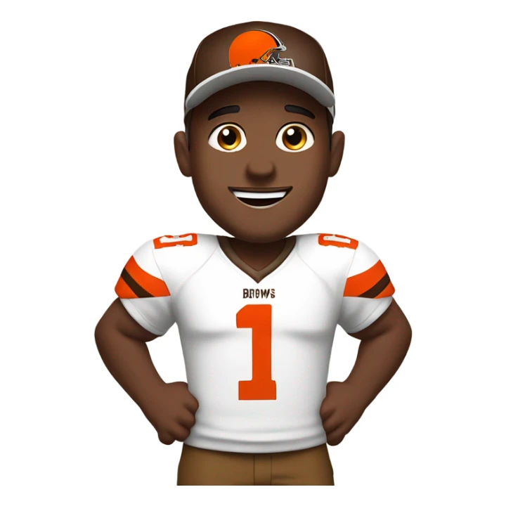 White Cleveland browns fan  sticker