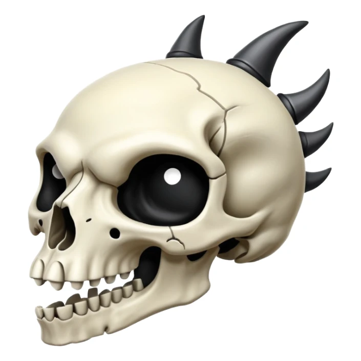 Mythosaur skull symbol in whit and black sticker