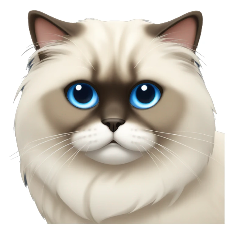 himalayan cat with brown ears brown nose laying down with big blue eyes sticker