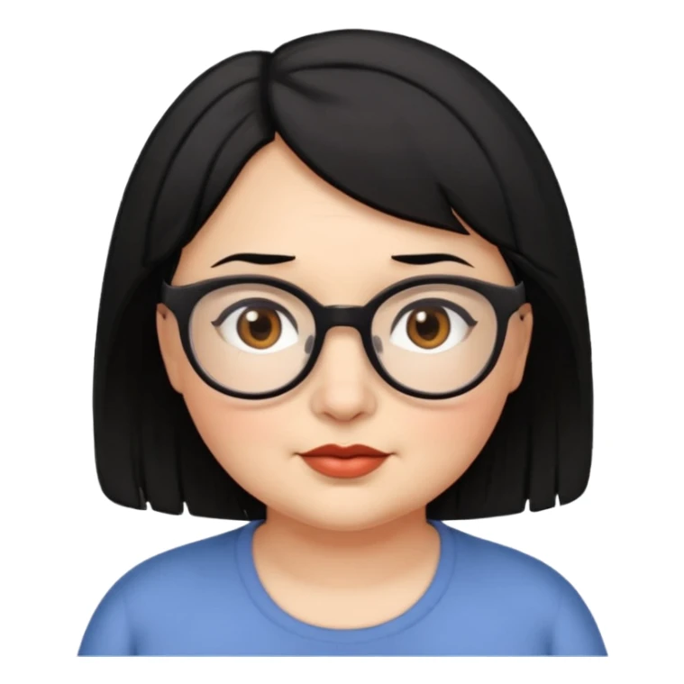 woman 60, brown eyes, very short weavy black hair, chubby sticker