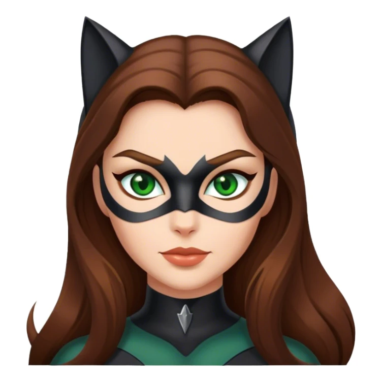  Catwoman with long Brown hair and Green eyes sticker