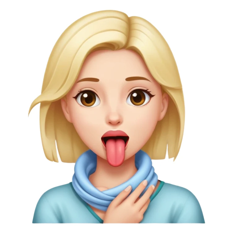 a girl with hand wrapped around her neck with her tongue out sticker