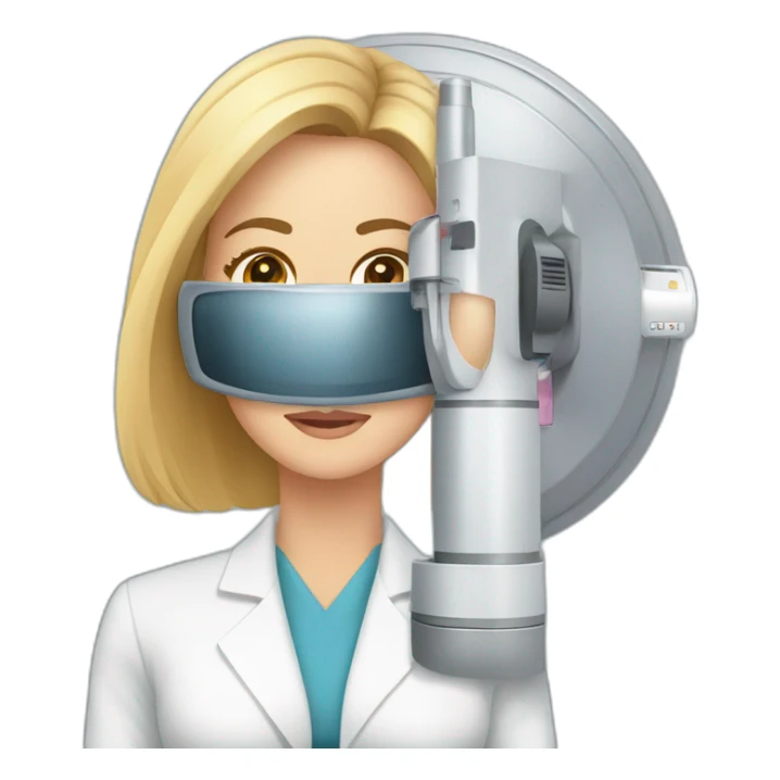 Posh-Radiologist-performing-breast-mri-to-woman sticker