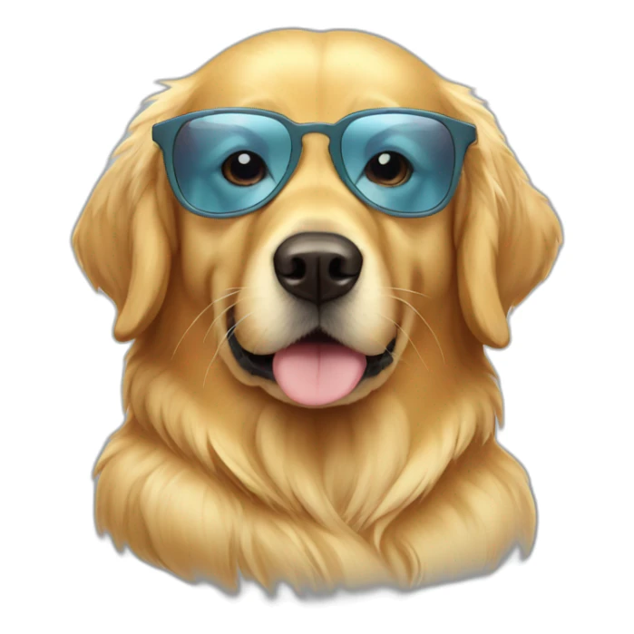 Golden retriever wearing cool glasses sticker