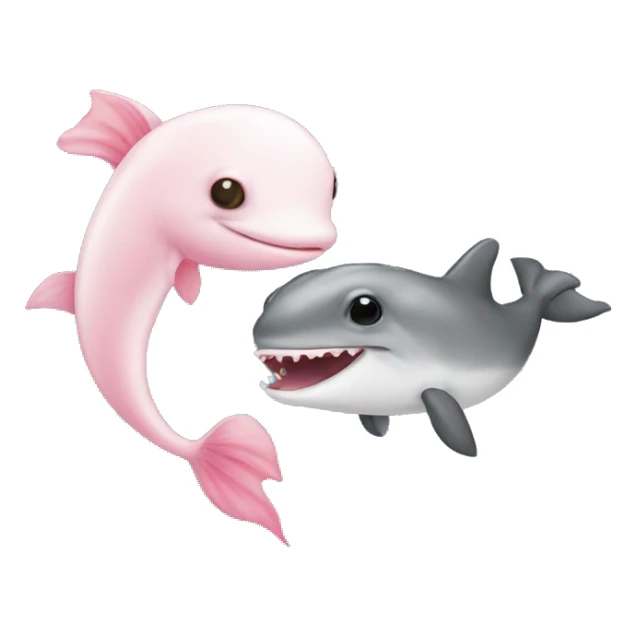 axolotl and dolphin kissing sticker