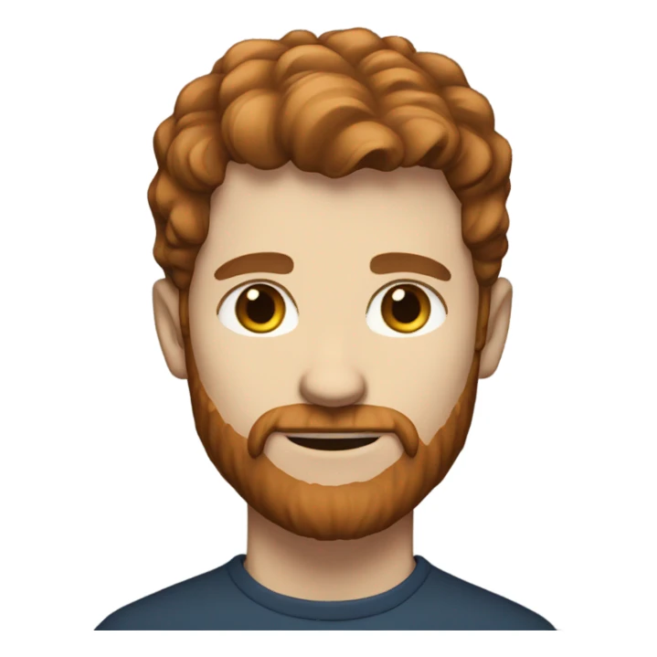 White man with brown hair and red beard with blue eyes sticker