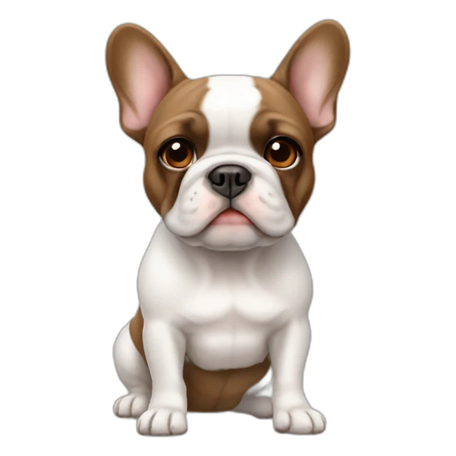 white and brown french bulldog sticker