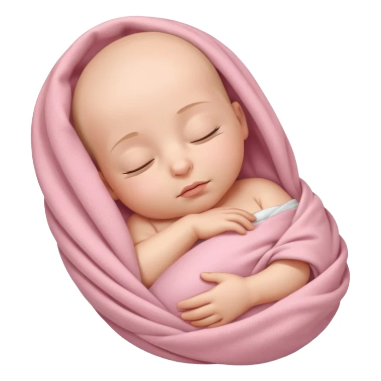 Newborn sleeping baby wrapped in a light pink blanket  sticker